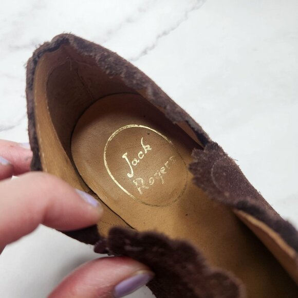 Jack Rogers Marianne Suede Leather Chocolate Brown Ankle Boots Booties Women's 6 - Picture 9 of 11